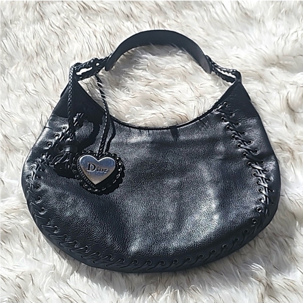 Dior Black Leather Hobo Bag